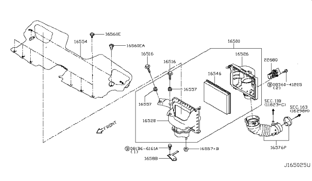 2018 Infiniti Q50 Air Cleaner Diagram 3