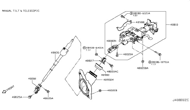 2014 Infiniti Q50 Steering Column Diagram 6