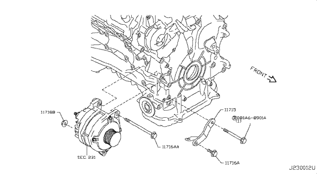 2016 Infiniti Q50 Alternator Fitting Diagram 2