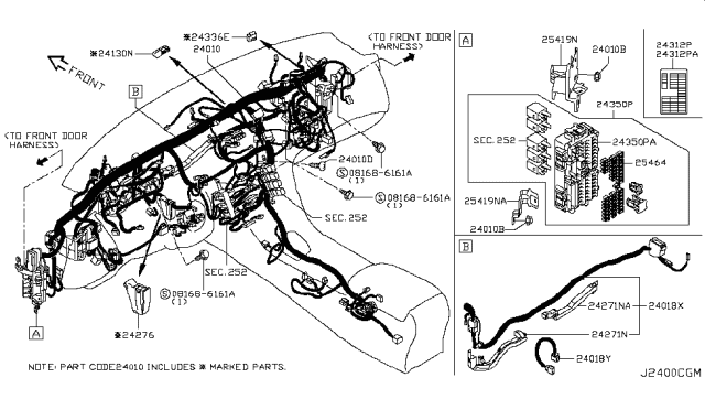 2018 Infiniti Q50 Label-Fuse Block Diagram for 24313-6HA0A