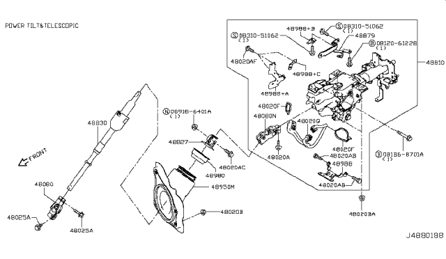 2016 Infiniti Q50 Steering Column Diagram 9