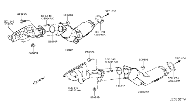 2016 Infiniti Q50 Catalyst Converter,Exhaust Fuel & URE In Diagram 3