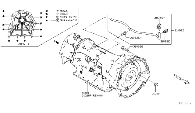 2016 Infiniti Q50 Auto Transmission,Transaxle & Fitting Diagram 6