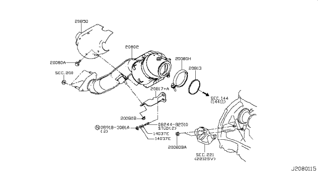 2016 Infiniti Q50 Catalyst Converter,Exhaust Fuel & URE In Diagram 1