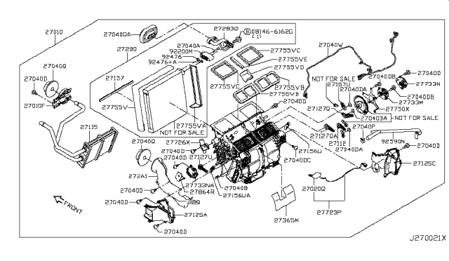 2014 Infiniti Q50 Heater & Blower Unit Diagram 2