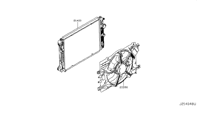 2015 Infiniti Q50 Radiator,Shroud & Inverter Cooling Diagram 13