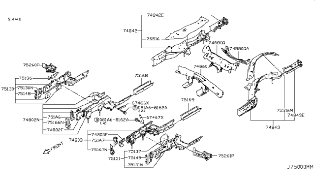 2014 Infiniti Q50 Member & Fitting Diagram 2