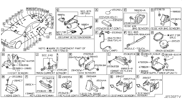 2015 Infiniti Q50 Bracket-Module Diagram for 47895-4GA0A