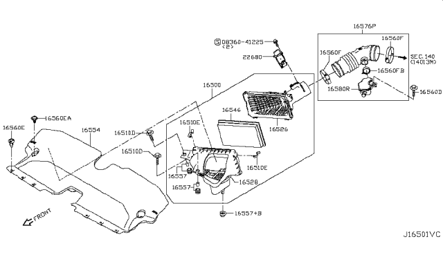 2018 Infiniti Q50 Air Cleaner Diagram 6