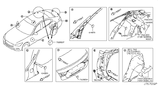 2017 Infiniti Q50 Body Side Fitting Diagram 4