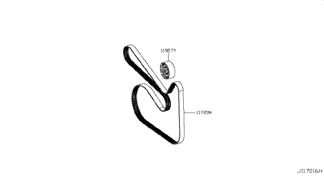 2018 Infiniti Q50 Pulley-Idler Diagram for 11927-HG00D