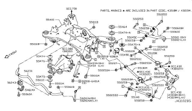 2015 Infiniti Q50 Nut-SLOCK Diagram for 08918-6401A