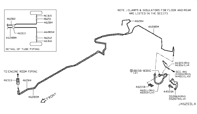 2017 Infiniti Q50 Hose Assy-Brake,Rear RH Diagram for 46210-1MT1A