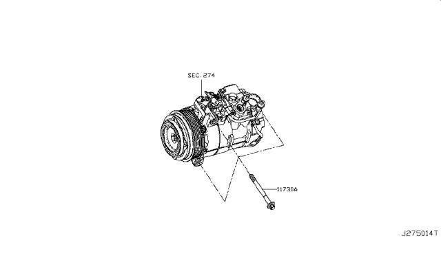 2019 Infiniti Q50 Compressor Mounting & Fitting Diagram 1