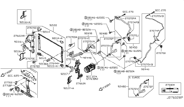 2016 Infiniti Q50 Condenser,Liquid Tank & Piping Diagram 2