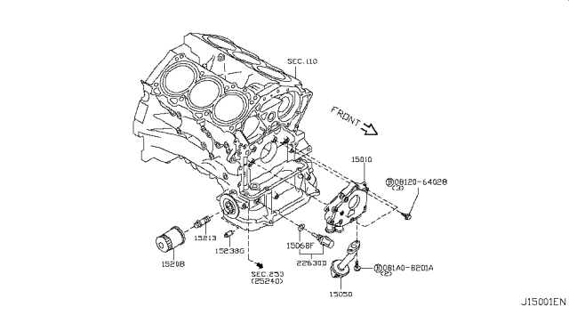 2015 Infiniti Q50 Lubricating System Diagram 8