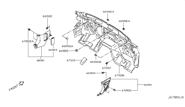 2019 Infiniti Q50 Lid-Fuse Hole,LH Diagram for 66923-4GA0A