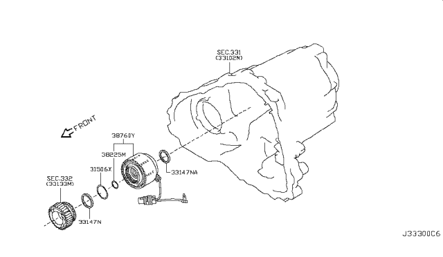 2017 Infiniti Q50 Transfer Shift Lever,Fork & Control Diagram