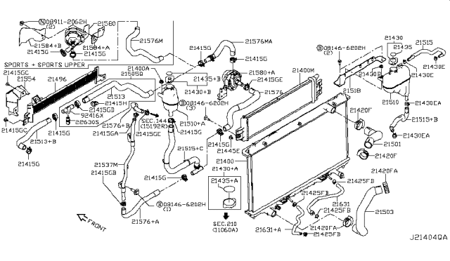 2018 Infiniti Q50 Radiator,Shroud & Inverter Cooling Diagram 6