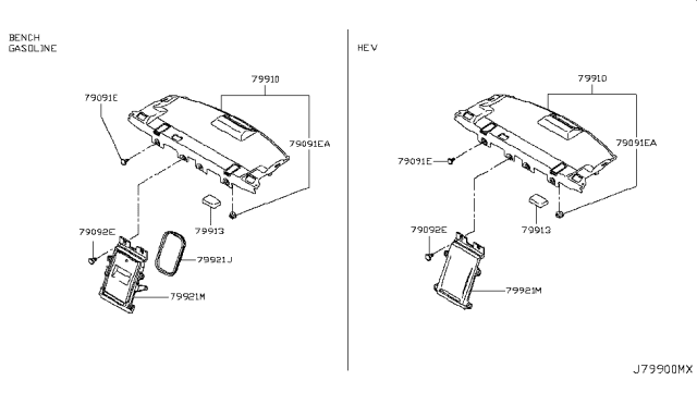 2018 Infiniti Q50 Rear Trimming Diagram 1