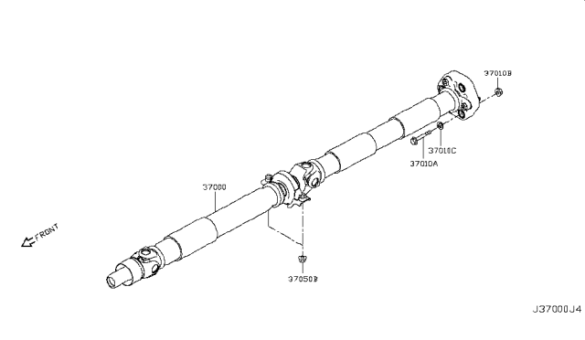 2014 Infiniti Q50 Propeller Shaft Diagram 1