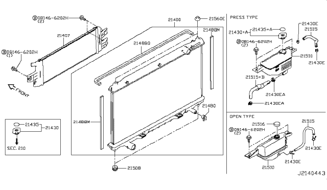 2015 Infiniti Q50 Radiator,Shroud & Inverter Cooling Diagram 9