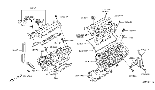 2014 Infiniti Q50 Cylinder Head & Rocker Cover Diagram 2