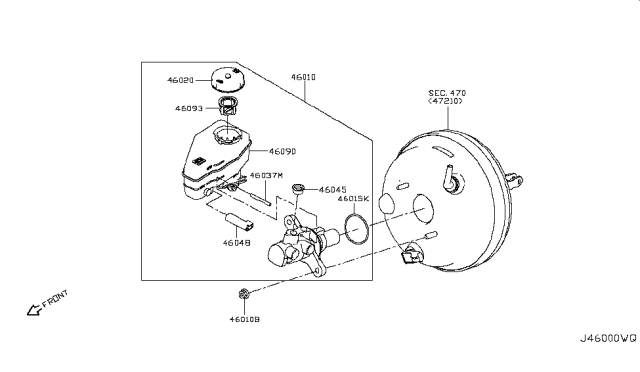 2019 Infiniti Q50 Strainer-Brake Oil Diagram for 46093-4GK0A