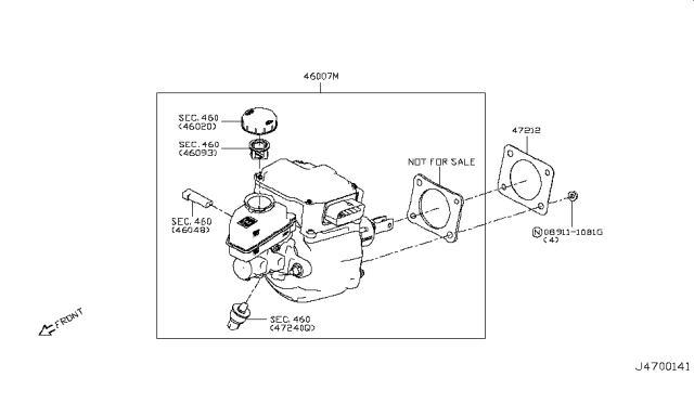 2014 Infiniti Q50 Control Assembly-Brake Diagram for 46007-4GF8D