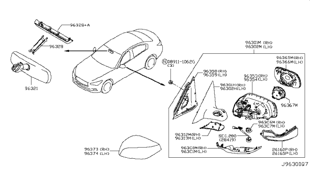 2014 Infiniti Q50 Rear View Mirror Diagram