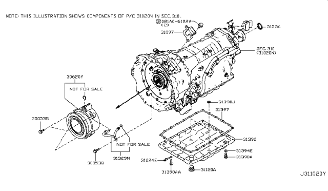 2016 Infiniti Q50 Torque Converter,Housing & Case Diagram 6