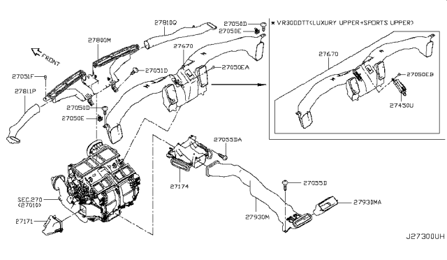 2018 Infiniti Q50 Nozzle & Duct Diagram 2