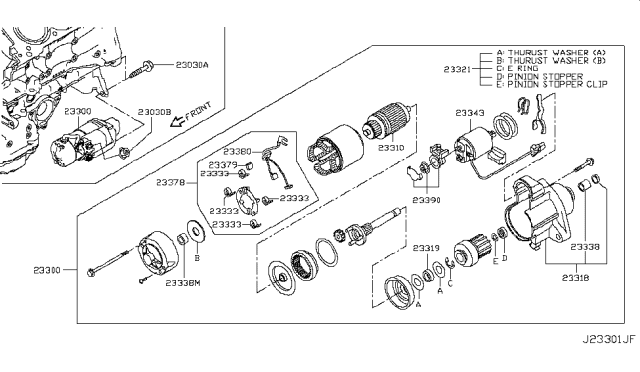 2017 Infiniti Q50 Bolt Diagram for 23390-4GD0B