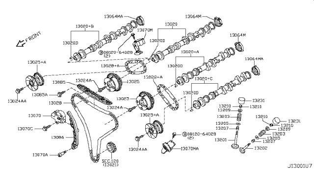 2014 Infiniti Q50 Valve-Intake Diagram for 13201-4GA0A