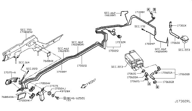 2016 Infiniti Q50 Fuel Piping Diagram 17