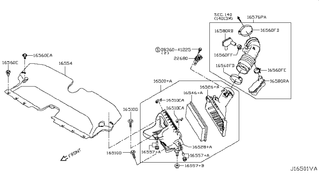 2014 Infiniti Q50 Air Cleaner Diagram 2