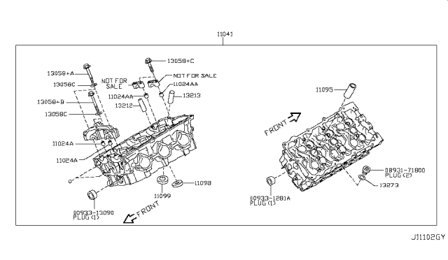 2016 Infiniti Q50 Cylinder Head & Rocker Cover Diagram 7