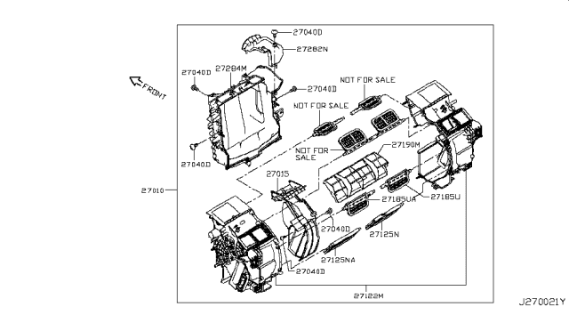 2014 Infiniti Q50 Heater & Blower Unit Diagram 3