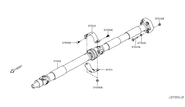 2014 Infiniti Q50 Propeller Shaft Diagram 2