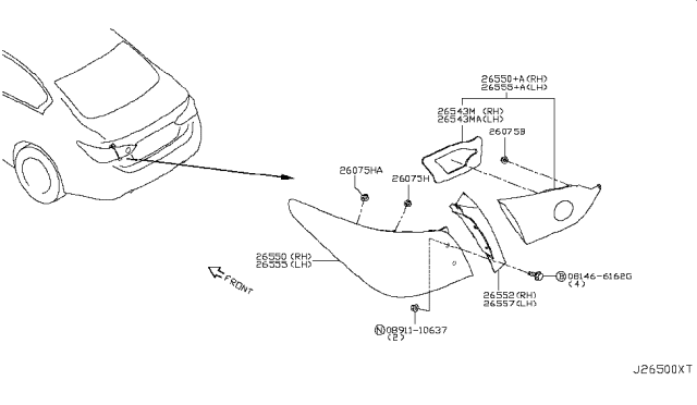 2017 Infiniti Q50 Rear Combination Lamp Diagram 1