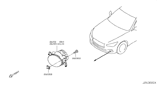 2017 Infiniti Q50 Fog,Daytime Running & Driving Lamp Diagram