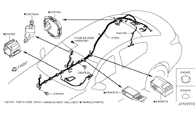 2015 Infiniti Q50 Harness-Sub,Evaporation Diagram for 24167-4HK0A