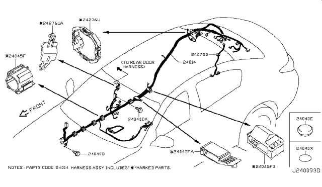 2015 Infiniti Q50 Harness Assembly-Body Diagram for 24014-4HK2C