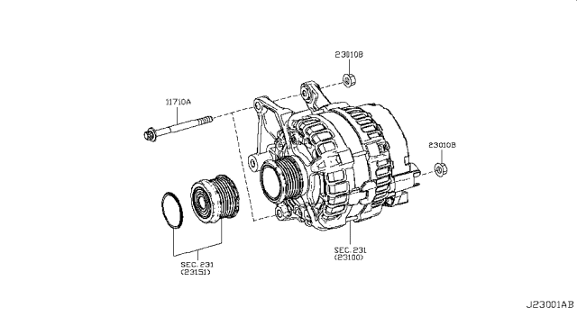 2019 Infiniti Q50 Alternator Fitting Diagram 1