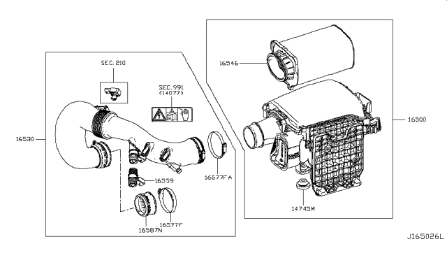 2019 Infiniti Q50 Air Cleaner Diagram 1