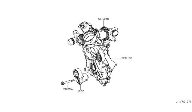 2017 Infiniti Q50 Bolt Diagram for 23390-HG00C