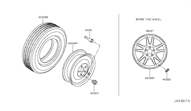 2019 Infiniti Q50 Road Wheel & Tire Diagram 4