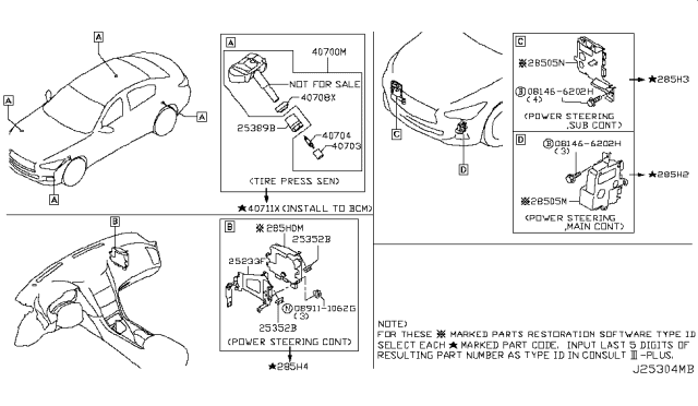 2019 Infiniti Q50 Controller Assy-Power Steering,Sub Diagram for 28505-4HK8C