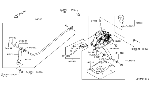 2016 Infiniti Q50 Auto Transmission Control Device Diagram 3