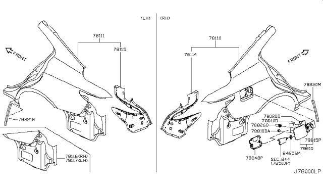 2018 Infiniti Q50 Nut Diagram for 84656-AM800